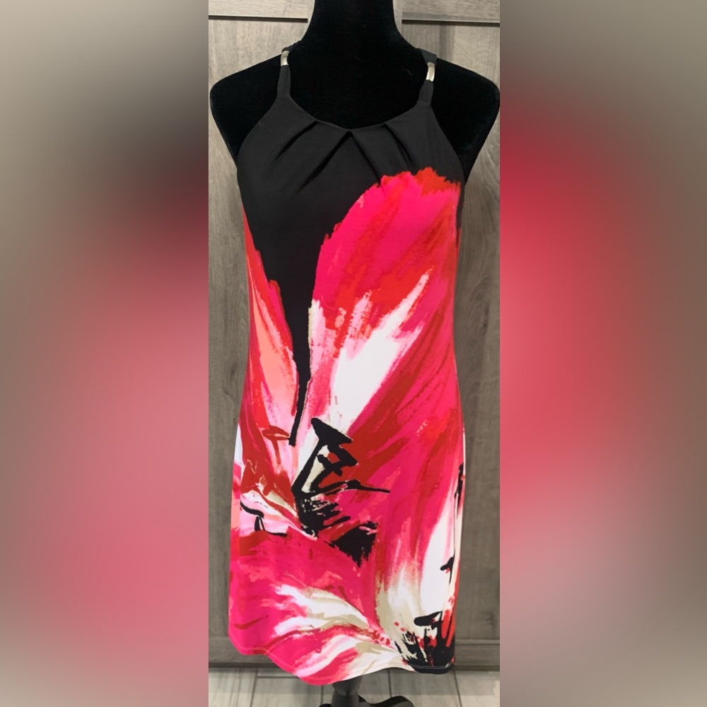 White House Black Market A-Line Beach Summer Pink Floral Casual Dress Womens XXS